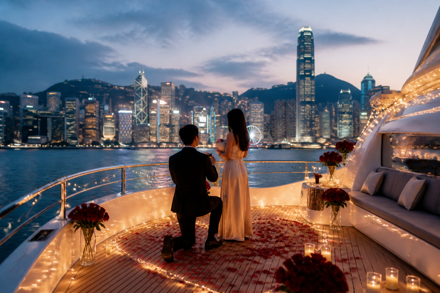 浪漫專屬遊艇求婚